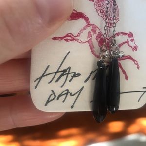 Sterling silver and black onyx earrings